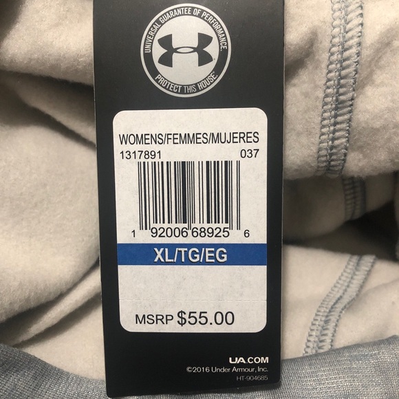Under Armour Coldgear Hoodie Women XL Gray Jersey Embroidered Logo Activewear - Picture 7 of 8